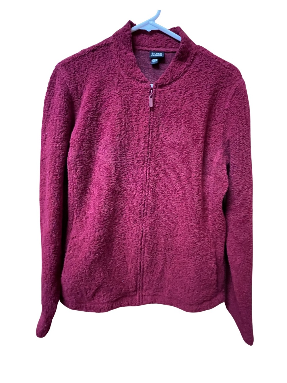 Eileen Fisher Wool Blend Zip Sweater Jacket 🍷